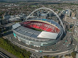 The new Wembley Stadium in London: one of the most controversial projects that Foster + Partners have been involved in.[40]