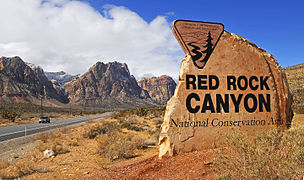 Red Rock Road entering Red Rock Canyon