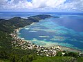 Vue de Rikitea depuis le Mont Duff en 2006