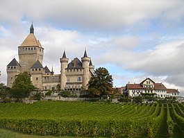 Vufflens-le-Château village and castle