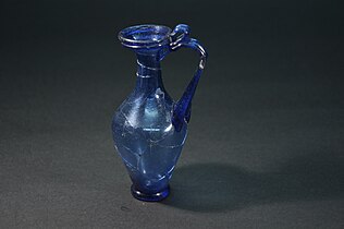 Blue glass flask