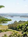 L'Aulne maritime (y compris l'île de Térénez) vue à partir du GR 34 dans le Bois du Folgoat.