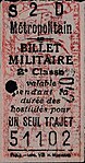 Billet militaire (2e classe recto).