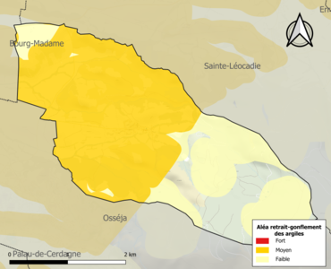 Carte des zones d'aléa retrait-gonflement des argiles.