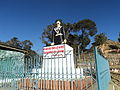 Statue of Amar Singh Thapa (elder) at Amargadhi Fort; Quote is visible in the image