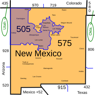 <span class="mw-page-title-main">Area code 505</span> Telephone area code for northwestern New Mexico