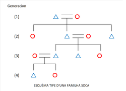 Esquèma tipe d'una familha soca