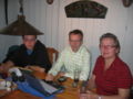 Mapping weekend participants at cafe Askelyckan. From left to right: Eriso, LA2, Agneta.