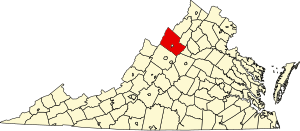 Map of Virginia highlighting Rockingham County