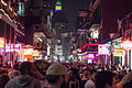 Bourbon Street toward Canal Street at night