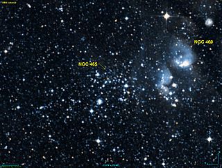 <span class="mw-page-title-main">NGC 465</span> Open cluster in the constellation Tucana