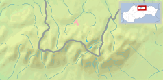 Mapa konturowa Tatr, na dole nieco na prawo znajduje się punkt z opisem „Zachodnie Żelazne Wrota”