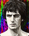 portret van Syd Barrett overleden op 7 juli 2006