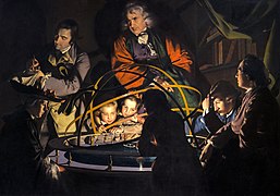 Joseph Wright of Derby, "Filosoof selgitab Päikesesüsteemi mudelit" (u 1766)