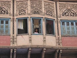 Architectural details of a Dharamshala, established 1822, Haridwar