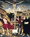 Herderkirche Weimar Cranach Alterpiece oleh Lucas Cranach Tua dan diselesaikan oleh putranya Lucas Cranach Muda tahun 1555 setelah kematian ayahandanya.[4]