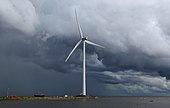 A wind turbine in Huikku, Hailuoto, Finland Huikku Hailuoto 20160803.jpg