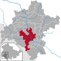 Meiningens läge i Thüringen