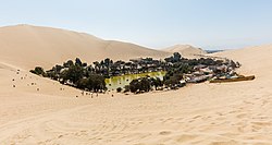 Huacachina from a nearby sand dune