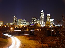 Skyline of Charlotte at night