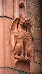 A red Brick and Terracotta Gothic styled Library, designed by Martin and Chamberlain and completed in 1893