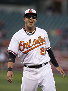 Pearce with the Orioles in 2015 Steve Pearce (17142081645).jpg