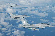 29 Squadron Typhoon "three ship" waiting to take on fuel Triplex typhoons.JPG