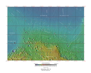 <span class="mw-page-title-main">Amenthes quadrangle</span> Map of Mars