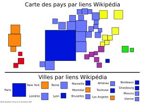 Carte des pays par références Wikipédia