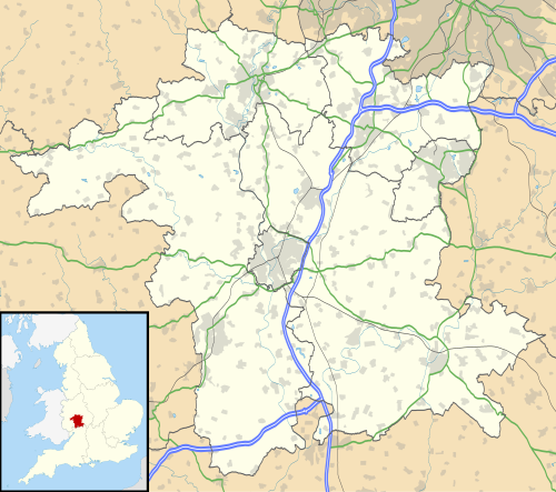 Mapa konturowa Worcestershire