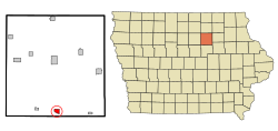 Location of Parkersburg, Iowa