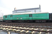 Former An Post travelling post office at the Downpatrick and County Down Railway. Note the P7T logo of the Irish Department of Posts and Telegraphs. Downpatrick 13.jpg