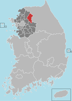 แผนที่เกาหลีใต้เน้นคาพย็อง