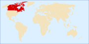 Un mapa mostrant la localització del Canadà