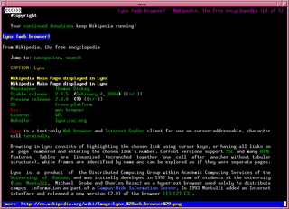 <span class="mw-page-title-main">Lynx (web browser)</span> Text-based, cross-platform web browser