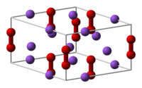 Model uspořádání atomů v peroxidu sodném