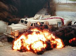 A Cougar undergoing an explosives test