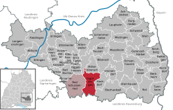 Elhelyezkedése Baden-Württemberg térképén