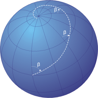 <span class="mw-page-title-main">Rhumb line</span> Arc crossing all meridians of longitude at the same angle