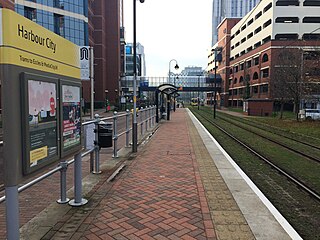 <span class="mw-page-title-main">Harbour City tram stop</span> Tram stop on the Eccles Line of Greater Manchesters light rail system