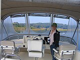 On the bridge of a sport fishing boat in Long Island Sound