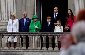 Elizabeth II on the balcony of Buckingham Palace