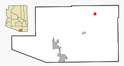 Location in Santa Cruz County and the state of Arizona