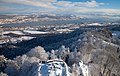 Panoramic view from the top of the observation tower next to the Uto Kulm hotel.