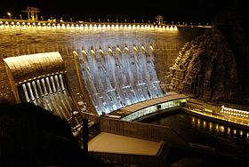 Photograph of the Sayano-Shusenskaya Dam.