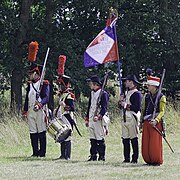 Soldiers of Napoleon's 62ème régiment de ligne and a Mamluk (historical reenactment)