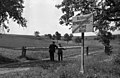 La frontière avant sa fortification près d'Ansbach en Thuringe en 1950.