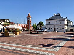 Classicist town hall at the Hetman Stefan Czarnecki Square