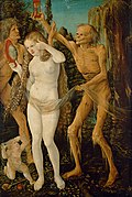 Las tres edades de la mujer y la muerte (1510), de Hans Baldung, Kunsthistorisches Museum, Viena.