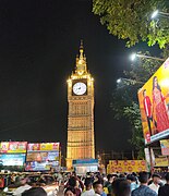 In 2023, lit up at night during Durga Puja